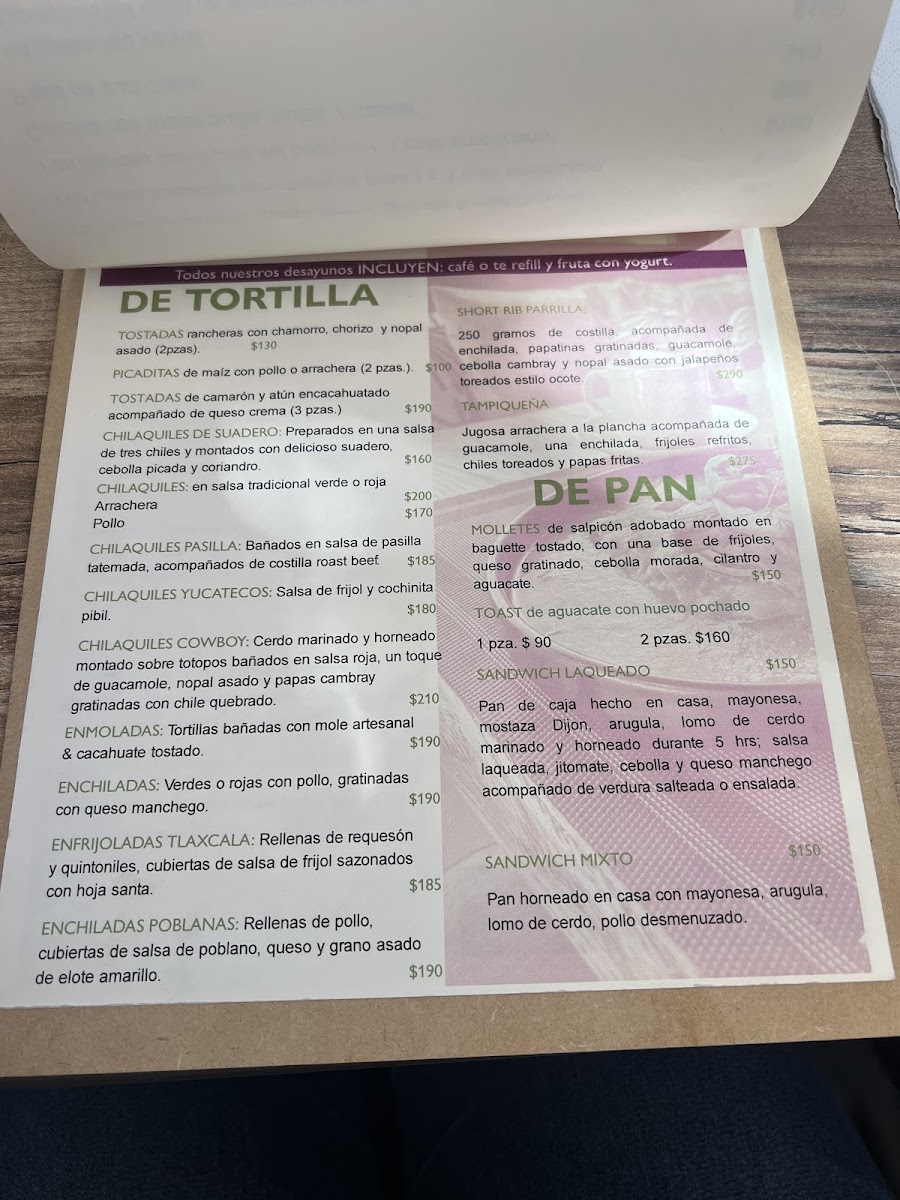 Barro Negro Menu - Image 1
